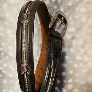 Source Unknown Black and Brown Leather Men's Belt